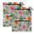 Hezely Palm Hibiscus 3 Ring Binder Pencil Pouch Clear Window Zipper Case