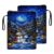 HGGJFLYX Book Sleeve with Zipper Handle,Winter Snowman Night