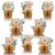 Hiboom 8 Pcs Bear Baby Shower Honeycomb Centerpieces Bear Baby Shower Party Supplies Bear Baby Shower Decorations Party Centerpieces Paper Fan Table Topper Honeycomb for Birthday Wedding Party