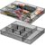 Hiceeden 2 Pack Mesh Desk Drawer Organizer, 16.1″x12.2″x2″ Large Desk Organizer Tray with 2 Removable Dividers, 6 Compartment Metal Organizers for Home, Office, Makeup & Vanity