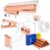 Hiceeden Acrylic Rose Gold Stapler and Tape Dispenser Set, Desk Accessories Office Supplies Includes Tape, Staple Remover and 1000pcs 26/6 Staples, Modern Cute Stapler Set for Desk