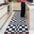 hicorfe Checkered Grid Checkerboard Kitchen Rugs,Non Slip Kitchen Mats for Floor,Washable Kitchen Runner Rugs Carpets for Hallways Entryway Laundry Room(24″x71″,Navy Blue)