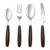 HIDEERPPY Flatware Set, Dark Wood Handles, Stainless Steel