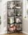 HIGDBFE 5-Tier L-Shaped Corner Bookshelf, 60″ Tall Modern Corner Shelf