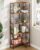 HIGDBFE 5-Tier L-Shaped Corner Bookshelf, 60″ Tall Modern Corner Shelf