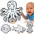 High-Contrast Black & White 3D Sea Creatures — Builds Baby Vision Books & Cards Can’t. Then Toddler Motor Skills for School. Re-Colorable Jellyfish, Octopus, Pufferfish, Shark + 10 Crayons.