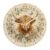 Highland Cow Wall Clock, Rustic Natural Flowers Butterfly Spring Brown Analog Wall Clock for Garage Game Room Outdoor Decoration 11.6×11.6 Inches