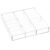 HIIMIEI Acrylic Drawer Organizer, 6 Section Clear Makeup Tray Organizer for Drawer Office Bedroom(11.8×11.8 inch)