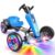 Hikole 12V Electric Go Kart for Kids 3-6, Foldable, Light-Up Wheels, Blue