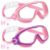 HIKOTEY 2 Pack Kids Swim Goggles, Anti-Fog Anti-UV Leak Proof Wide Clear View Swimming Goggles for Boys Girls Ages 3-14 Years Old（Purple Pink + Pink）