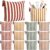 Hillban 12 Pack Fall Striped Canvas Makeup Bags Bulk Autumn Cosmetic