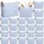Hillban 24 Pcs Narrow Blue Striped Makeup Bags Bulk Canvas Cosmetic Bag Beach Themed Gifts Travel Toiletry Organizer Zipper Pouch Bags for Women Bridemaids Party Favors