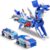 Hjhyqex 2-in-1 Transforming Dinosaur Car Toy – Magnetic Collision Robot Vehicles for Kids | Thrilling Transformations for Boys & Girls (Blue)