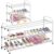 Hleelomi 3-Tier Expandable Shoe Rack for Entryway，Adjustable Metal Shoe Organizer for Closet,Living Room,Dorm, White
