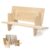 HLiikuikin Natural Wood Desktop Book Rack, Tabletop Small Bookshelf Organizer for Records