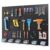 Hlplenn Metal Peg Board 6Pcs, 48″x36″ Pegboard Wall Organizer with 140Pcs 1/4″ Pegboard Hooks & Accessories, Steel Pegboard Tool Storage System for Garage Workshop Shed, Black