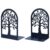 HMETOL Decorative Metal Bookends,Book Ends for Shelves, Non-Skid Geometric Hollow-Out Book Stopper for Home Office, 2Pcs 4.7″ L x 3.3″ W x 6.9″ H Black Style B