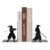 HOBBIESAY 1Set Samurai Bookends for Bookshelves Metal Bookends Decorative Bookend 11.5×8.7 Inch Non Skid Book End to Hold Books for Home Living Room Desk Shelf Decor Office Library