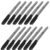 Hoement 100pcs Refillable Oil-based Permanent Marker Pens Black Plastic