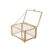 Hoement Vintage Jewelry Box with Glass Lid Rectangle Metal Frame 4×2.8×2.4