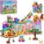 HOGOKIDS Girls Friends Dessert Shop Building Toy, Foldable Playset with LED