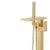 Hoimpro Tub Filler Freestanding Bathtub Faucet Floor Mount Tub Faucet High Flow Bath Shower Faucets with Handheld Sprayer Brushed Gold