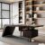 HOLGVE Curved Solid Wood Executive Desk Luxury Designer Writing Workstation