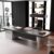 HOLGVE Executive Boss Desk with Solid Wood Marble Pattern Support Legs