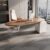 HOLGVE Oval Executive Office Desk with Acrylic Transparent Legs