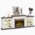 HolliWill 104″ Fireplace TV Stand, Adjustable Flame Color, White Brown
