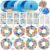 Hollowfly 48 Sets Summer Ocean Wreath Craft Kits DIY Under The Sea Wreath Hanging Ornaments Ocean Make Your Own Paper Craft with Stickers for Home Summer Sea Beach Party Favors Activities