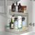 HOMEBOSILY Under Sink Organizer, Pull Out Kitchen Cabinet Organizer 2 Tier Slide Out Under Sink Organizers and Storage, Sink Shelf Cabinet Storage Shelves for Kitchen Bathroom Pantry, Grey