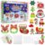Homgaty Fuse Beads Pegboards, Christmas Clear Animal Shape Plastic Template Boards with 18 Pcs Colorful Cards for Craft Beads for Adult