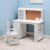 Homhougo Kids Desk and Chair Set – Wooden Study Table with Bookshelf