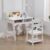 Homhougo Kids Desk and Chair Set with Hutch – 2 Storage Drawers