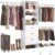 Homieasy 96 Inches Closet Organizer System, 8FT Customizable Walk In Closet Organizer with Hanging Rods, 3 Drawers Garment Rack with Leather Handle , 96″ L x 16″ W x 75″ H, Max Load 1000 LBS, White