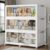 HOMJNIU 180GAL/720QT Plastic Storage Bins with Lids & Wheels, Collapsible Stackable Storage Boxes, Large Folding Cabinet Organizers for Closet Home Kitchen Office, 3Pack White