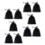 HOMOCONO 10pcs Black Flannel Cube Puzzle Drawstring Storage Bag for Blocks
