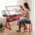 Homonova Jigsaw Puzzle Table for Adults, Adjustable Height and Angle Puzzle Board Table with Wheels and Felt Trays, Portable 1500 Piece with Storage Shelf, Elegant Design (Red)