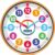 Homotte 10 Inch Kids Wall Clock, Multi-Colored Learning Clock for Kids