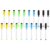 Homoyoyo 40pcs Portable Glass Board Dry Erasable Markers with Brush Eraser, Lightweight Plastic Whiteboard Pens for Office and Drawing Use, Includes Blackboard Sponge Brush