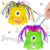 HOMQYTE Fidget Toys Hair Pulling Stress Relief Toys with LED Light Differernt Screams Novelty Screaming Monster for Adults Teens Autism (Green&Yellow, 2P)