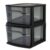 HOMZ 1 Drawer Storage Cart, Medium Plastic Container, Black Frame, 2 Pack