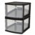 HOMZ 2-Pack 1-Drawer Storage Cart, Clear Plastic Container, 14.25″ Wide Medium, Black Frame – Organizing Drawer Containers for Home, Bathroom, Bedroom, Office, and Classroom