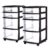 HOMZ 2-Pack Drawer Tower, 4-Tier Clear Plastic Storage Organizer Cart, Black Frame – Organizing Containers with Wheels for Home, Bathroom, Bedroom, Office, and Classroom