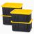 HOMZ Durabilt Plastic Storage Bins with Lids, 15 Gal, Black/Yellow, 4-Pack