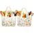 Honboxte For 2 Pack Large Canvas Grocery Reusable Foldable Tote Bag,Floral