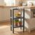 Honey-Can-Do 3-Tier Plastic Storage Shelf, Freestanding, Grey