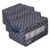 Honey-Can-Do Stemware Storage Box Set, Golden Scallop Print SFT-09241 Navy Blue (Pack of 3)
