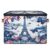 Honeybaby Storage Bins with Zipper Lid, Eiffel Tower Butterfly Lidded Storage Baskets Boxes Foldable Organizer with Leather Handles for Clothes Closet Shelf